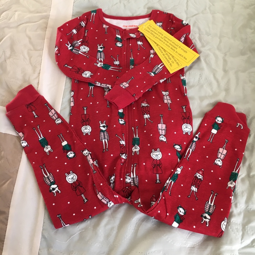 NWT Joe Fresh Zip Up Pajamas, 3